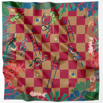 Snake and Ladder Silk Scarf