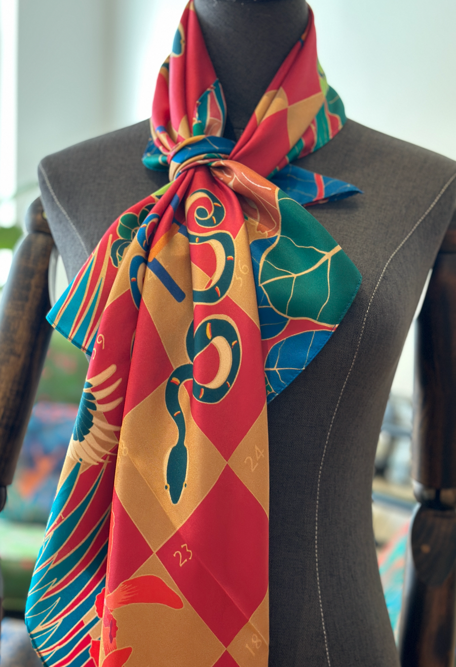 Snake and Ladder Silk Scarf