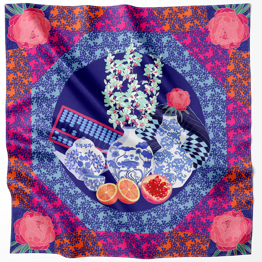 Straits Chinoiserie Premium Silk Scarf