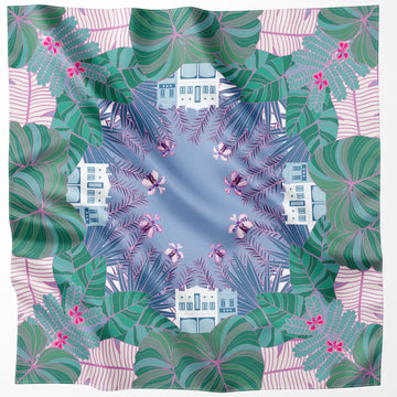 Tropical Art Deco Silk Scarf