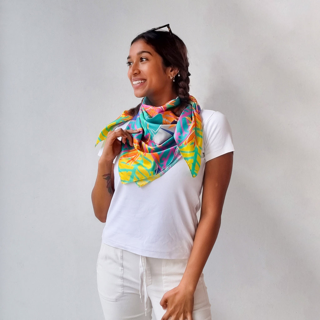 Blooms and Butterflies of Singapore Silk Scarf