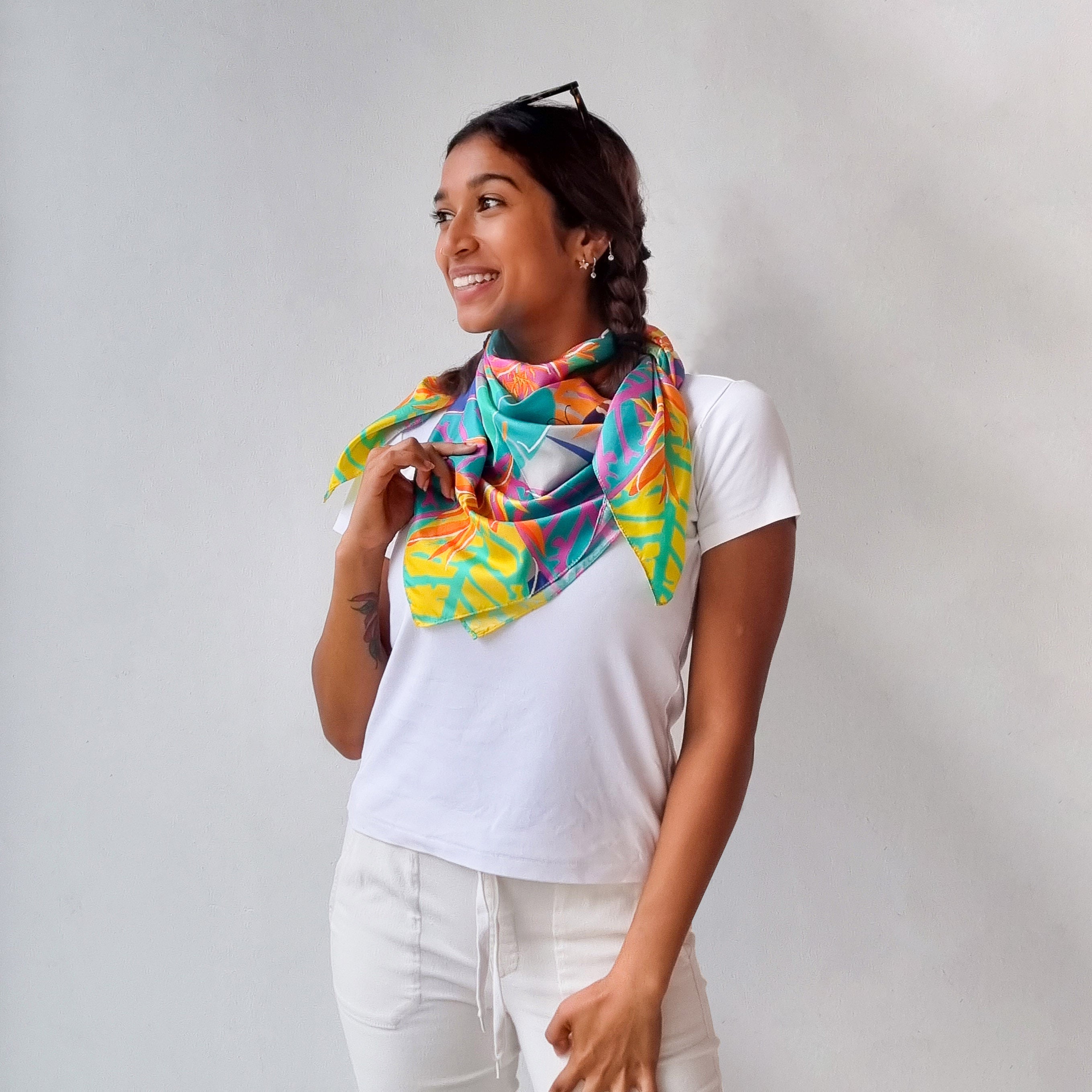 Blooms and Butterflies of Singapore Silk Scarf