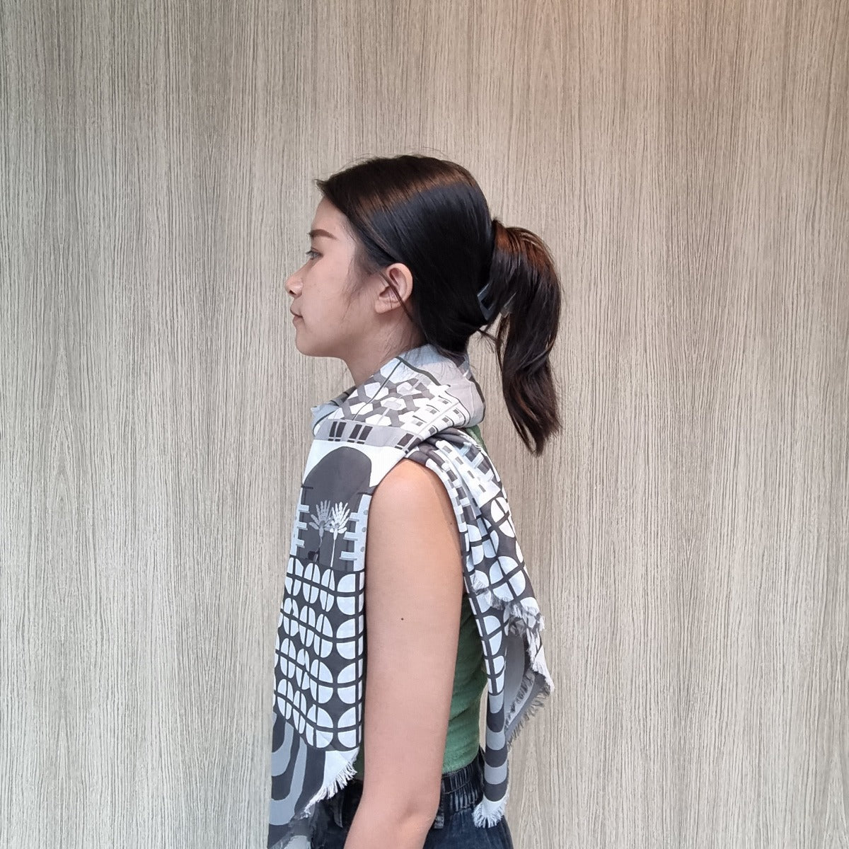 Tiong Bahru in Monochromes Cotton Scarf