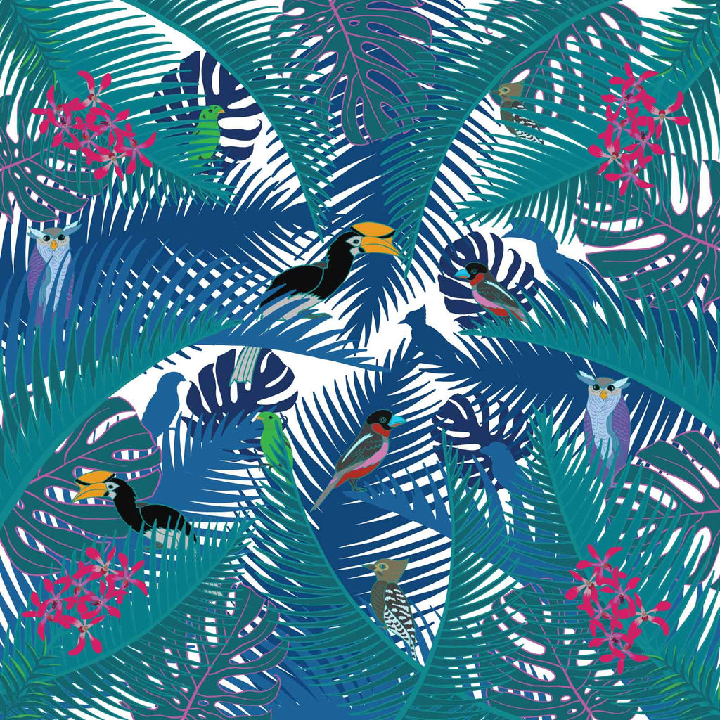 Avian Wonders of Singaporean Islands Silk Scarf
