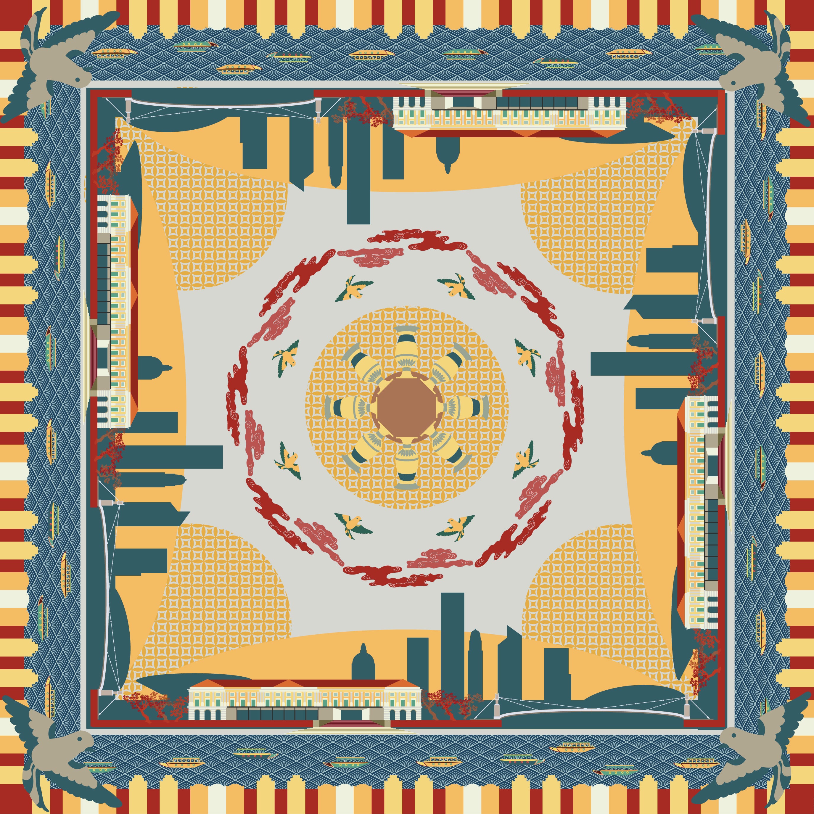 Museum by the River Chiffon Scarf