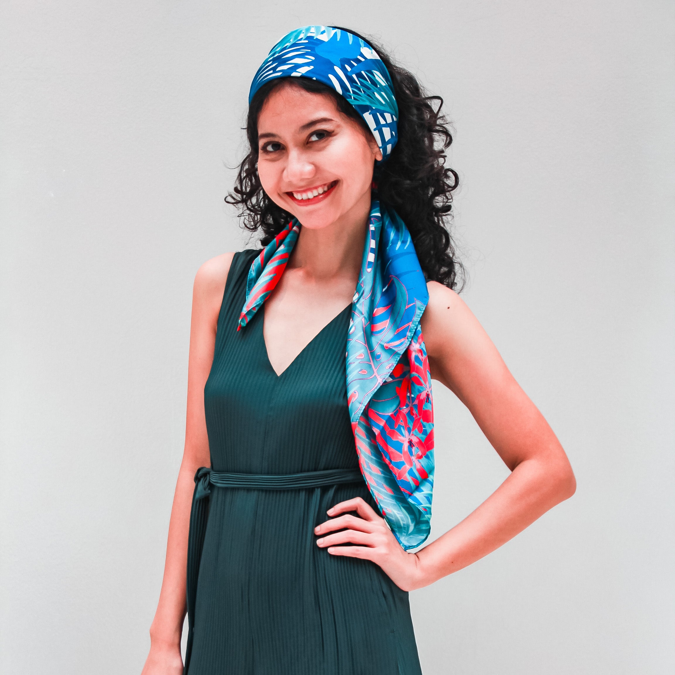 Avian Wonders of Singaporean Islands Silk Scarf