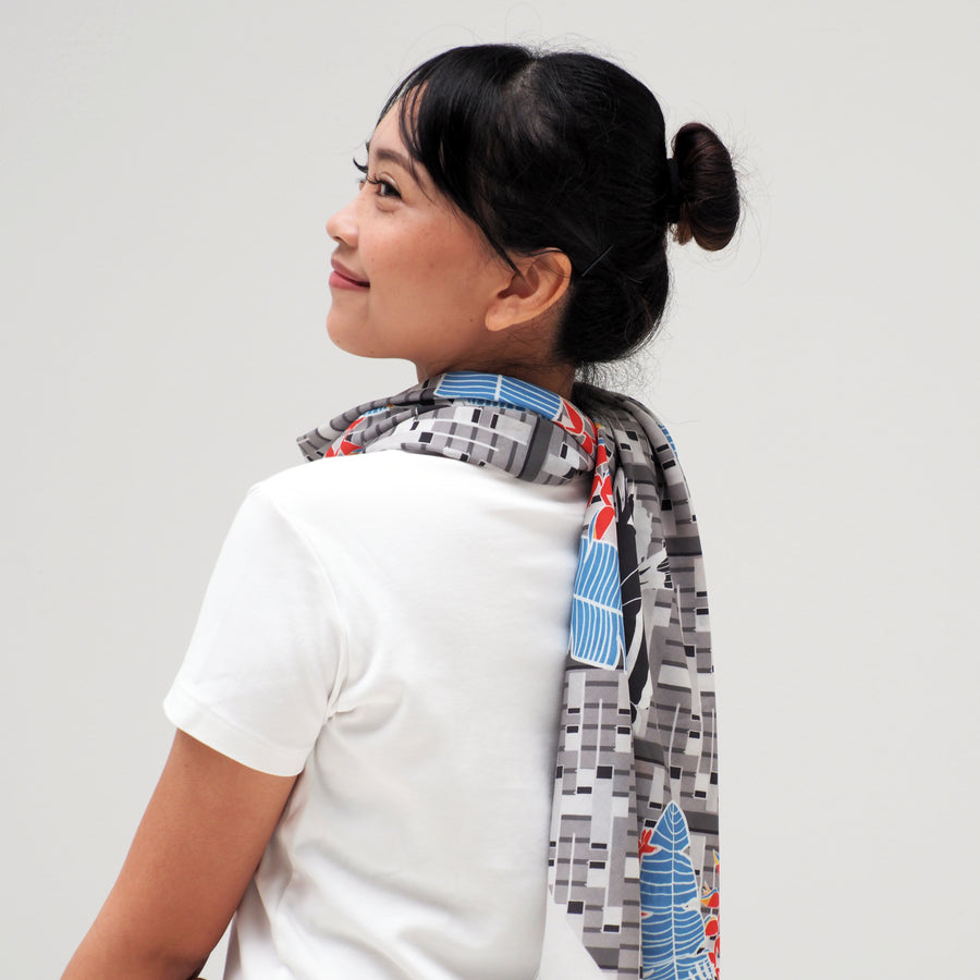 Hornbill's In The City Black and White Maxi Scarf