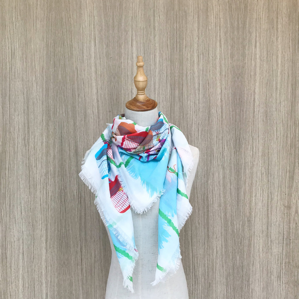 Singing Birds of Singapore Cotton Scarf
