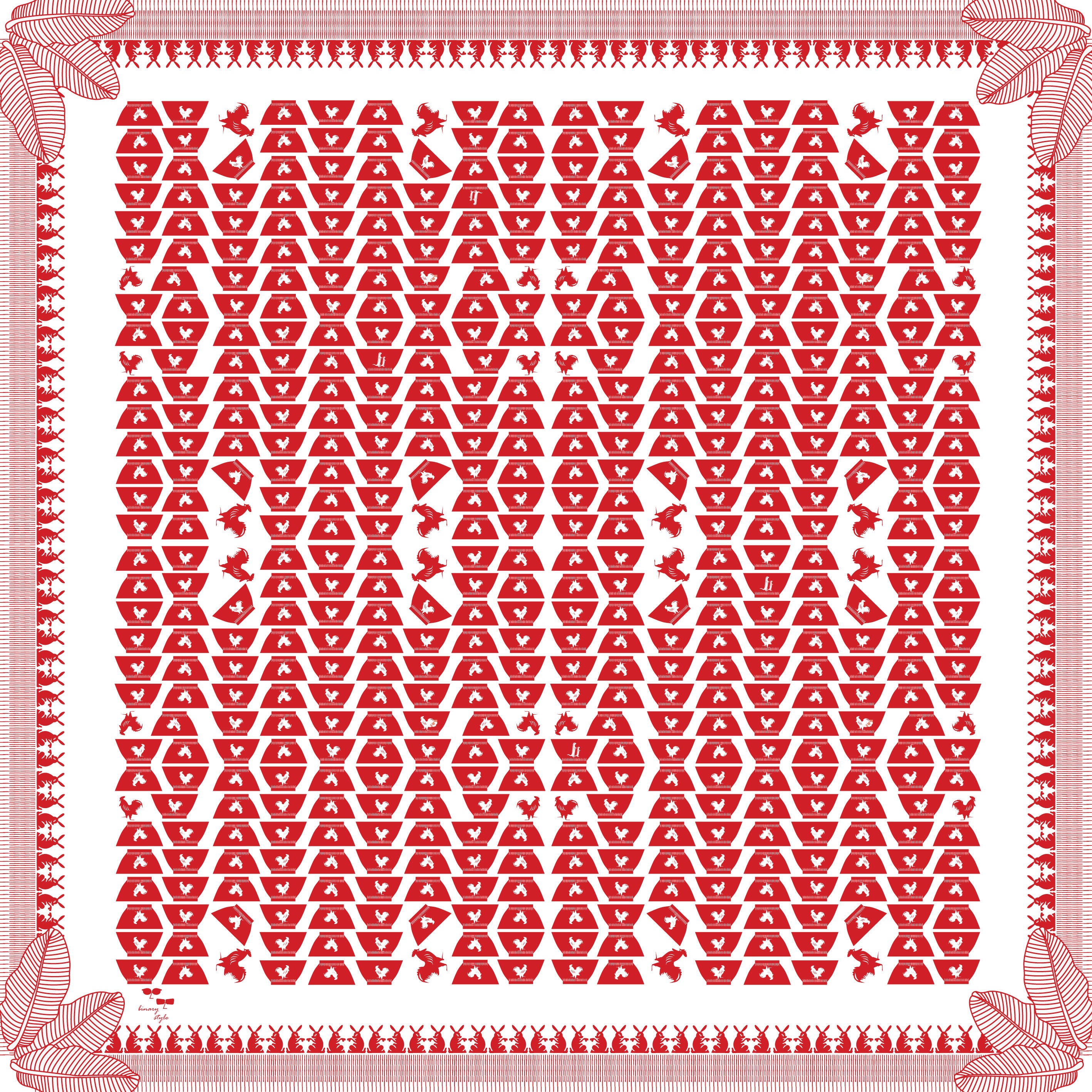 Taste of Nostalgia in Red Cotton Scarf