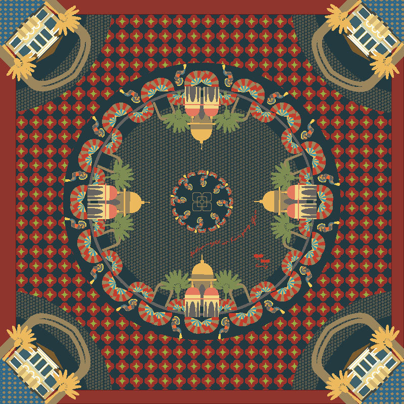 A Festive Night at Kampong Glam Cotton Silk Scarf