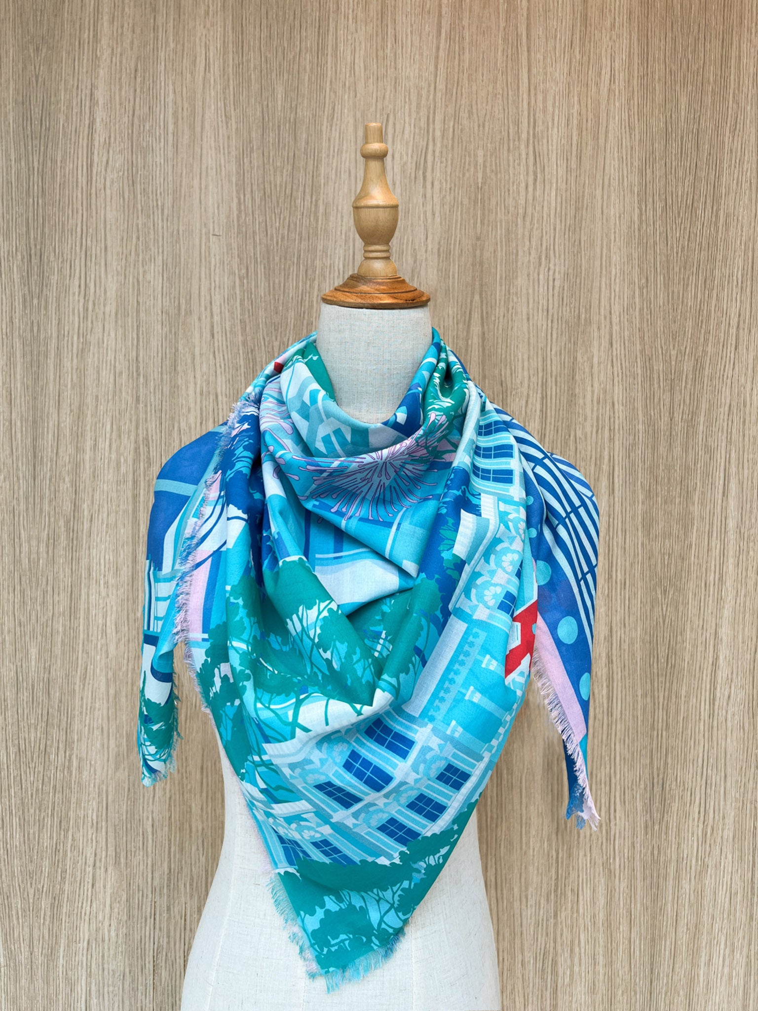 A City in a Garden Cotton Scarf