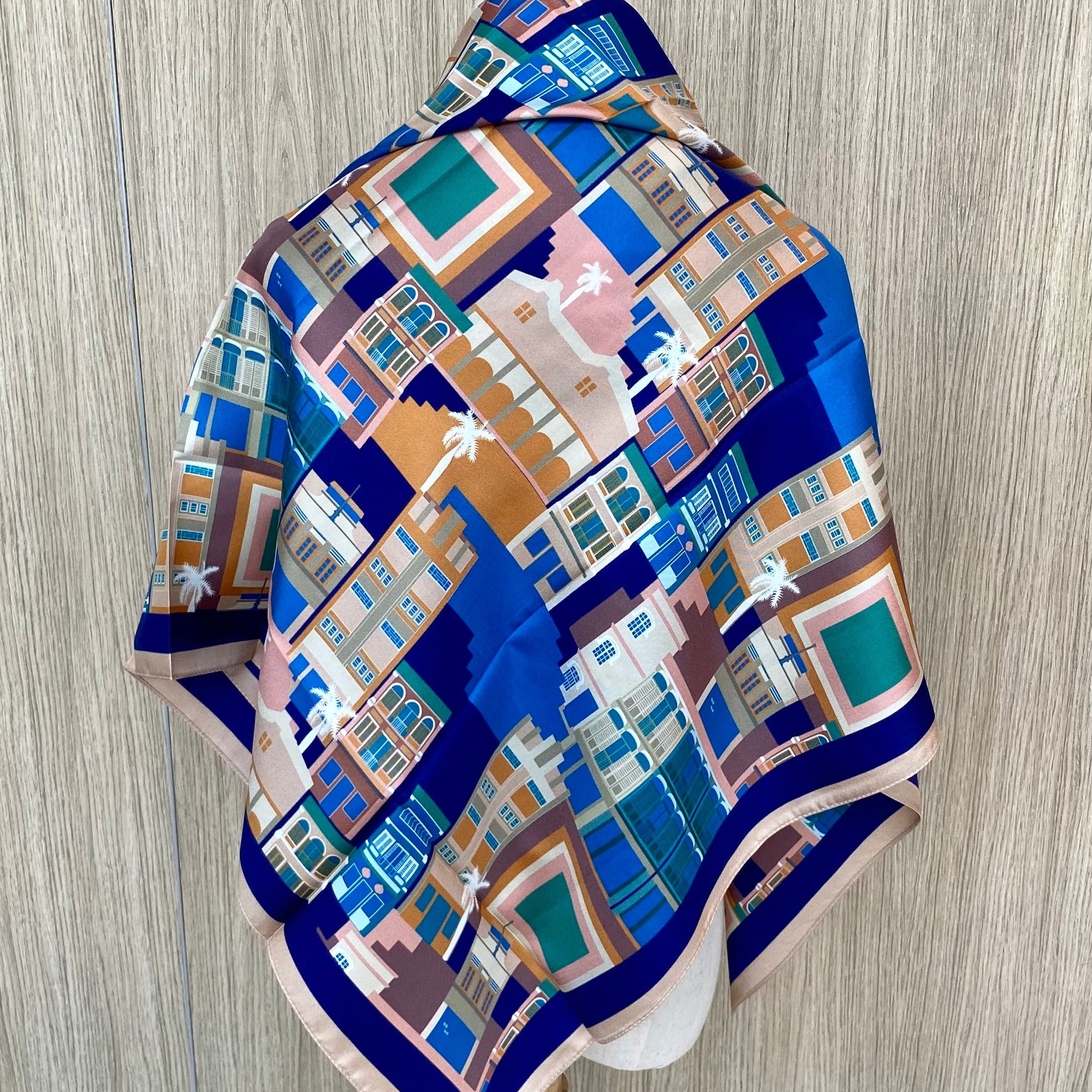 Shophouses of Singapore Premium Silk Scarf
