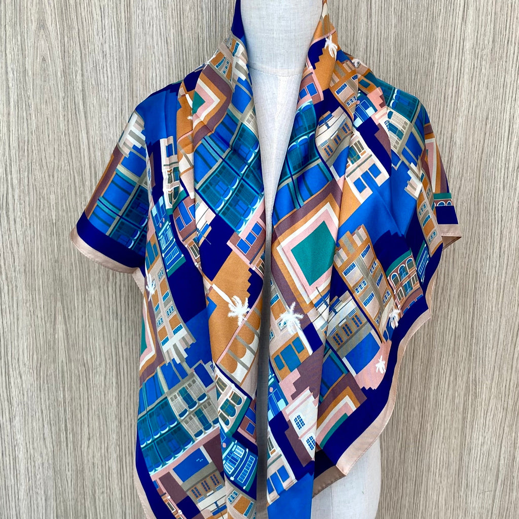 Shophouses of Singapore Premium Silk Scarf
