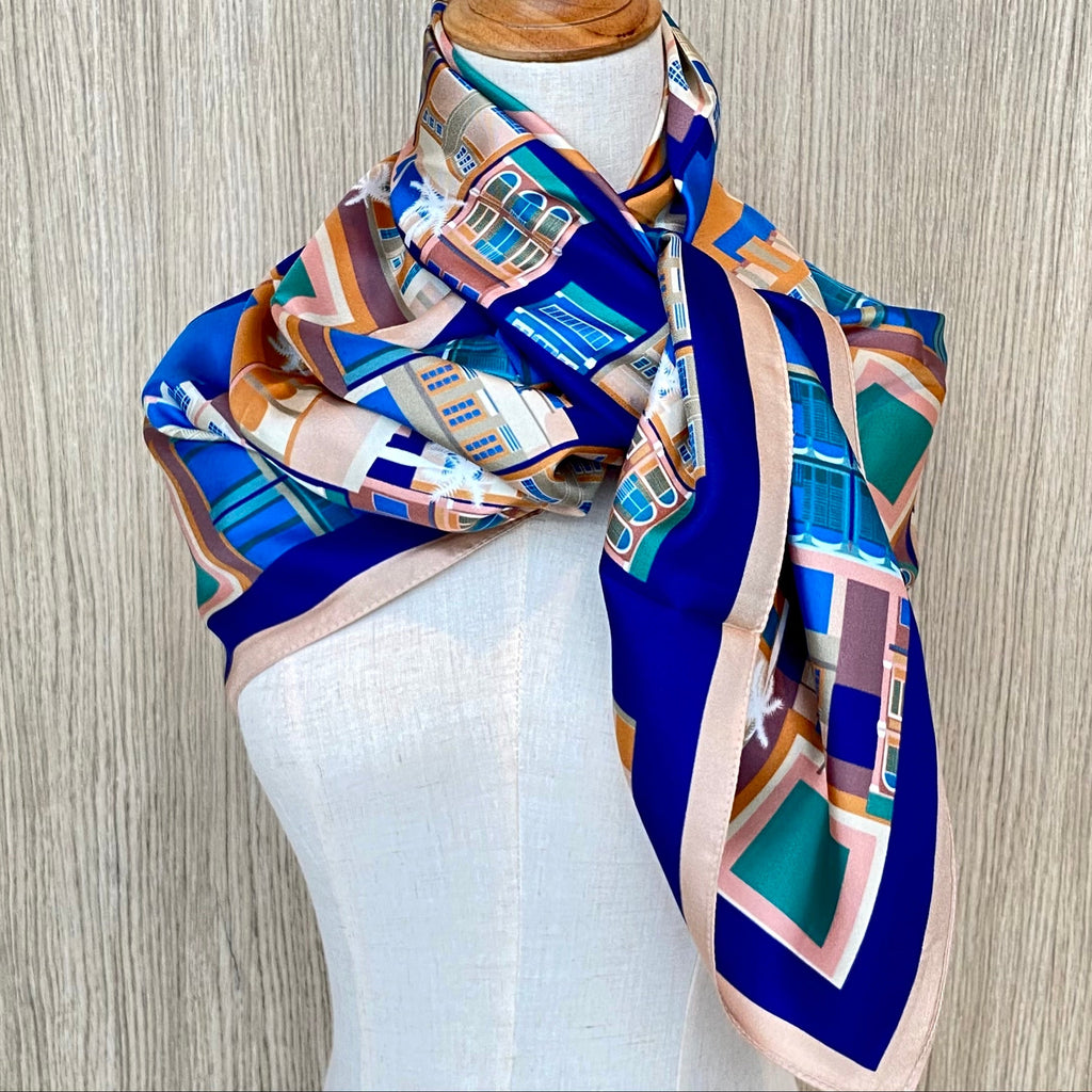 Shophouses of Singapore Premium Silk Scarf
