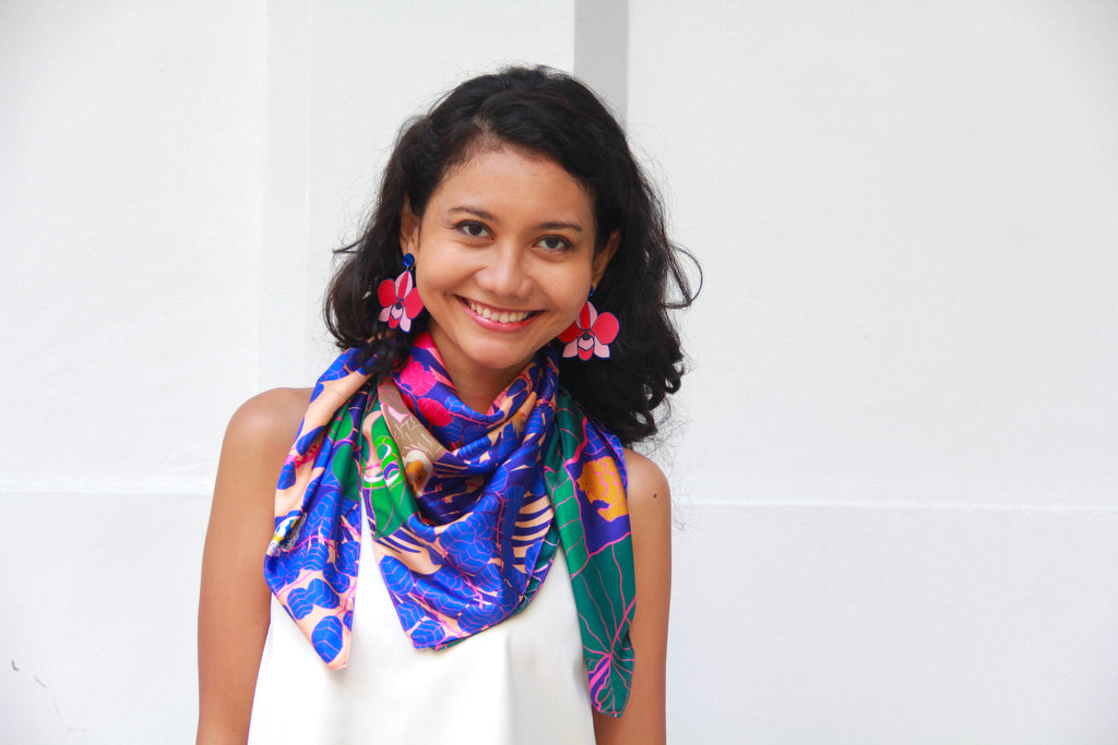 Our Beating Heart of Green Silk Scarf