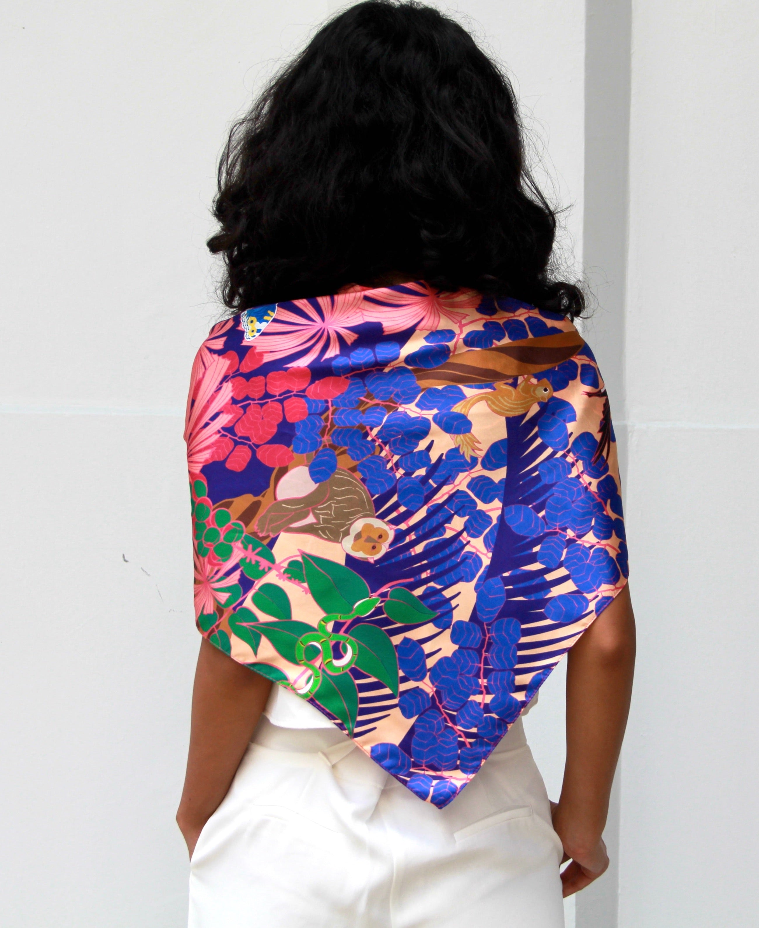 Our Beating Heart of Green Silk Scarf