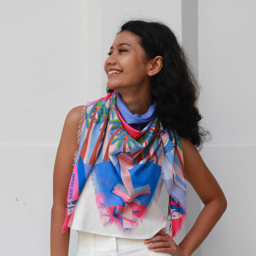 Sunny Day at East Coast Park - 100% Cotton Scarf