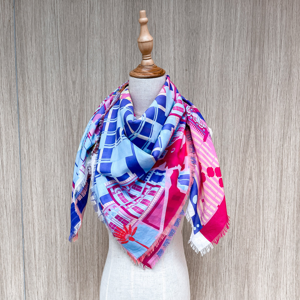 Singapore in Technicolour Cotton Scarf