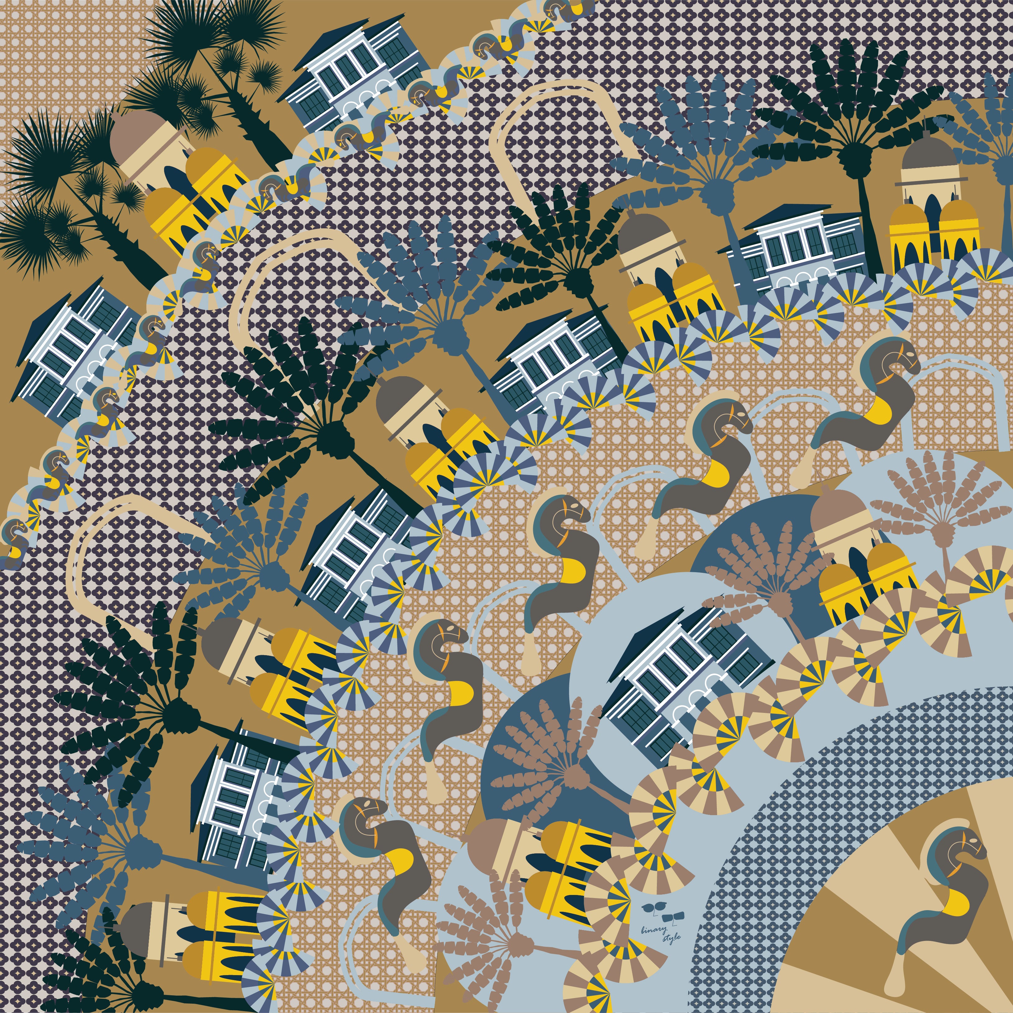 Enchanted Kampong Glam Cotton Scarf