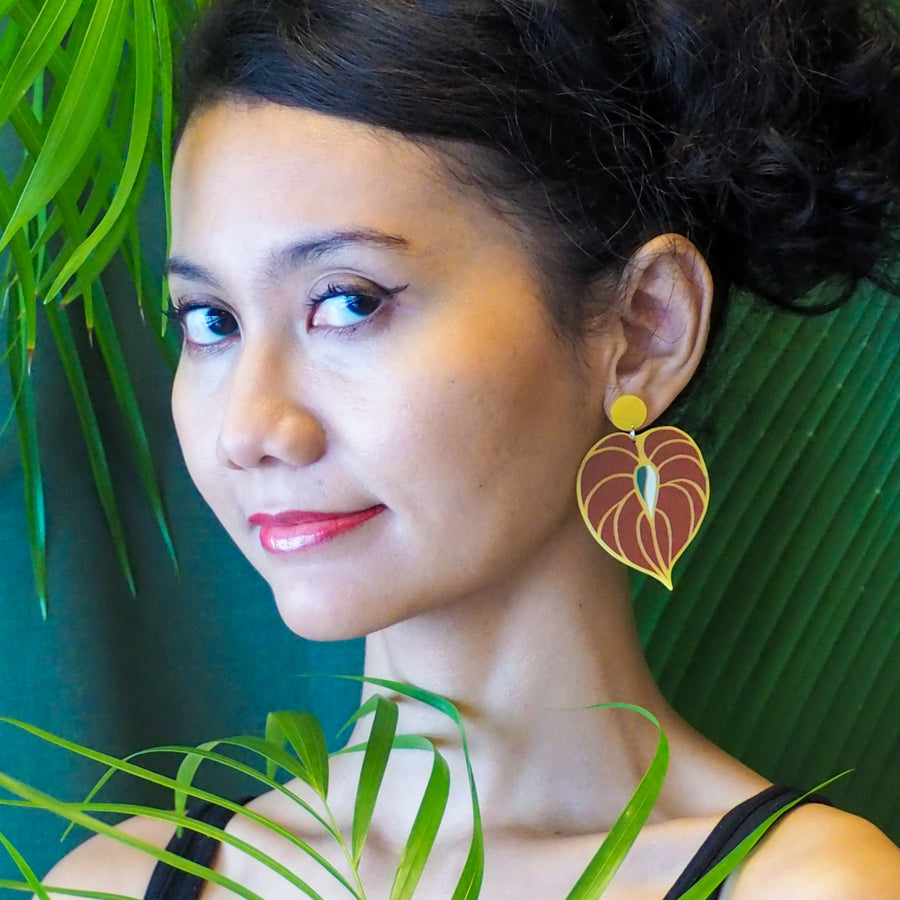 Anthurium Flower Earrings