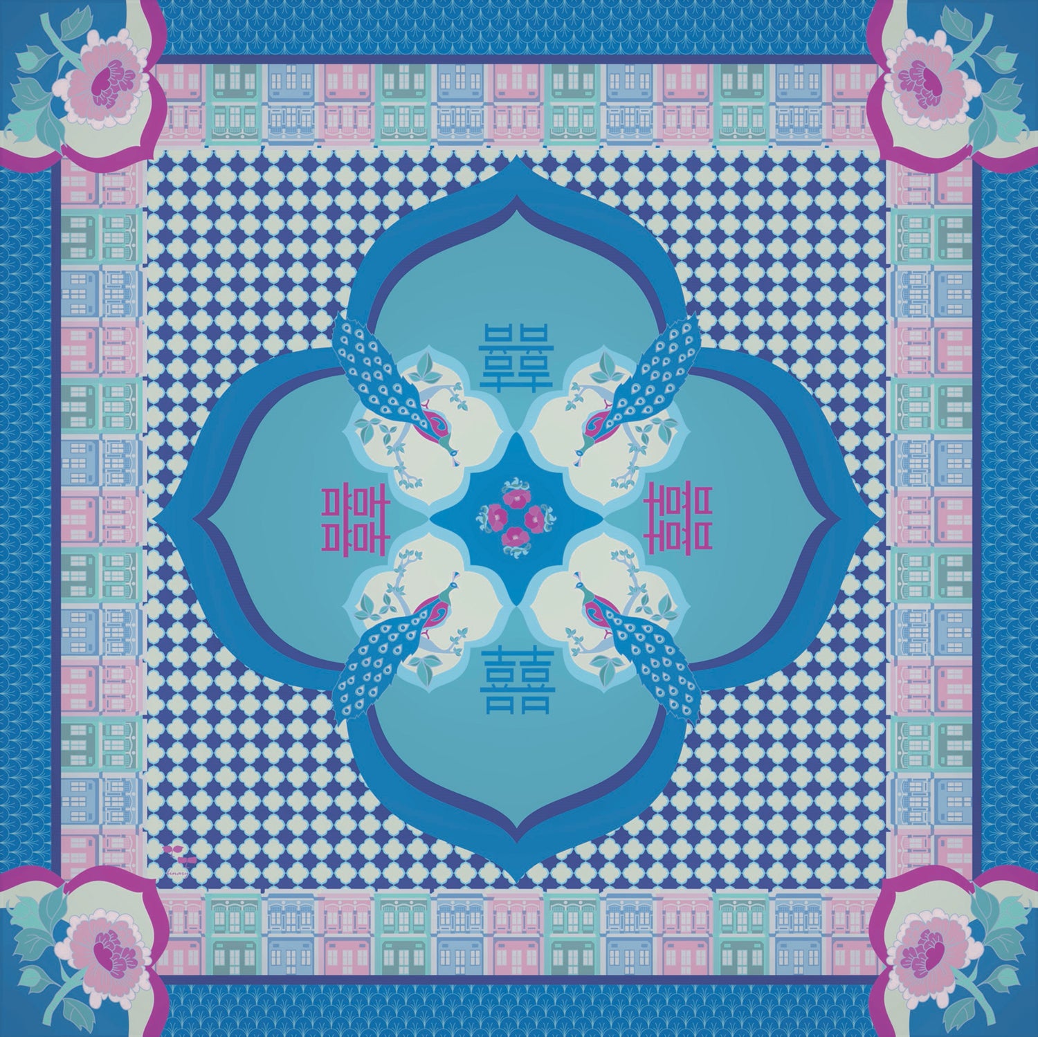 Peranakan Opulence Silk Scarf