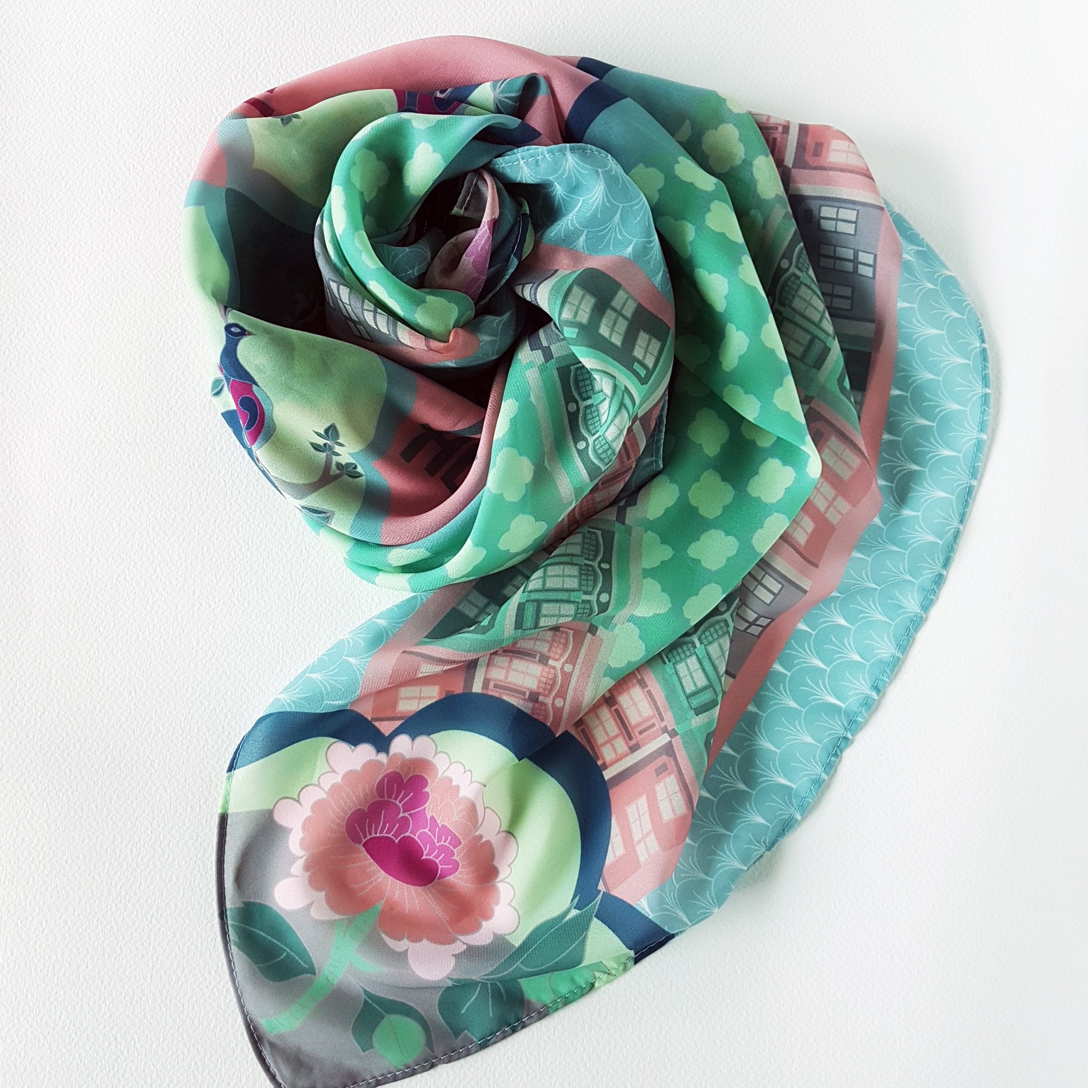 Peranakan Opulence Chiffon Scarf