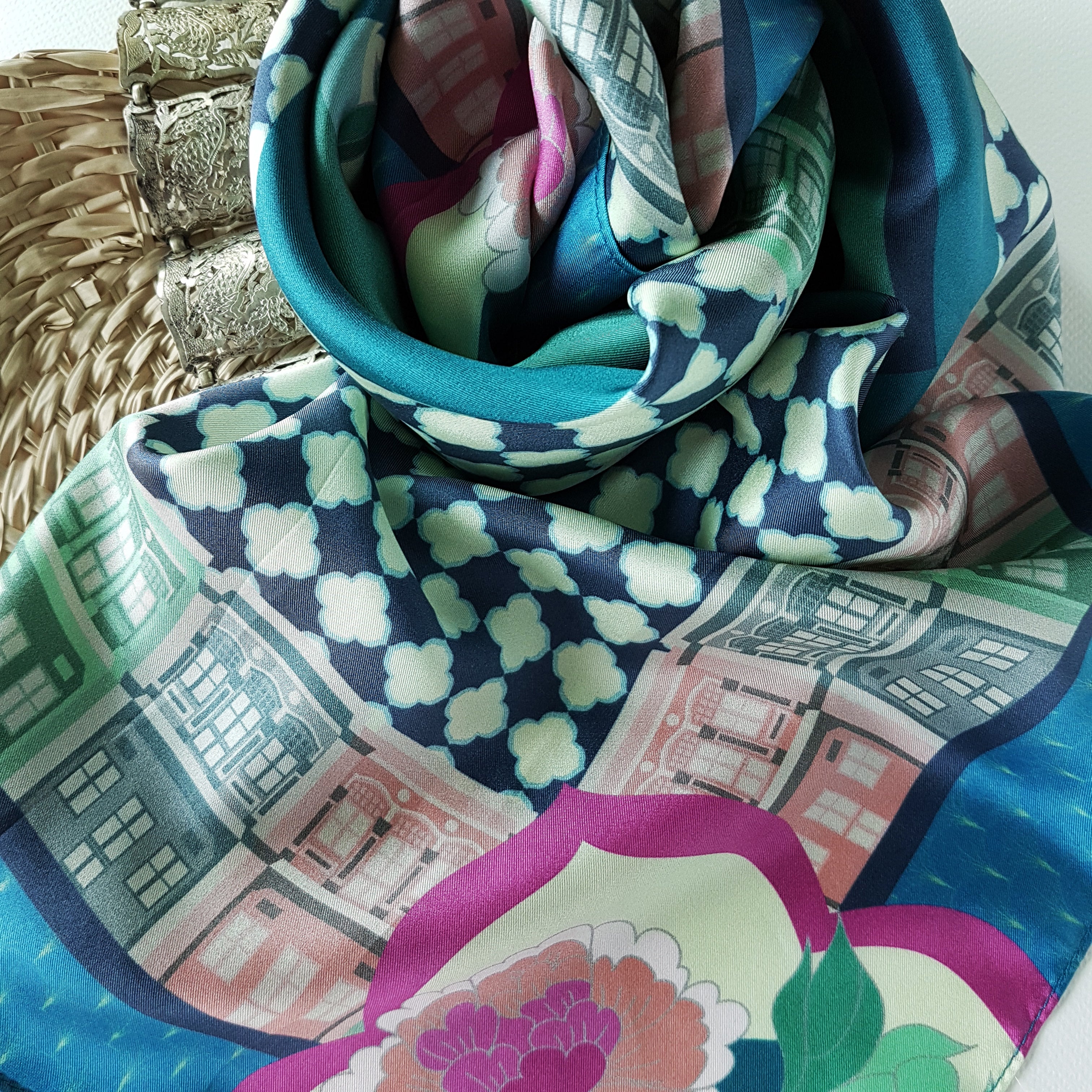 Peranakan Opulence Silk Scarf