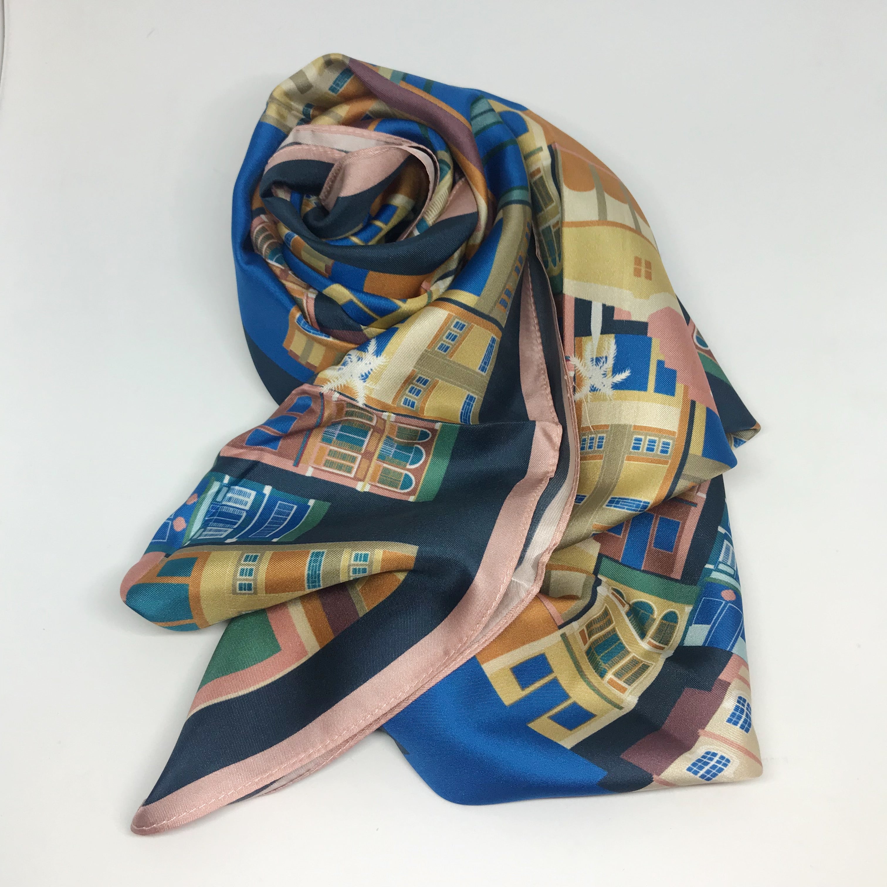 トップス YOSHUYUKI Silk Scarf Patterned Satin Top SILK_TWILL_Shophouses_of_Singa