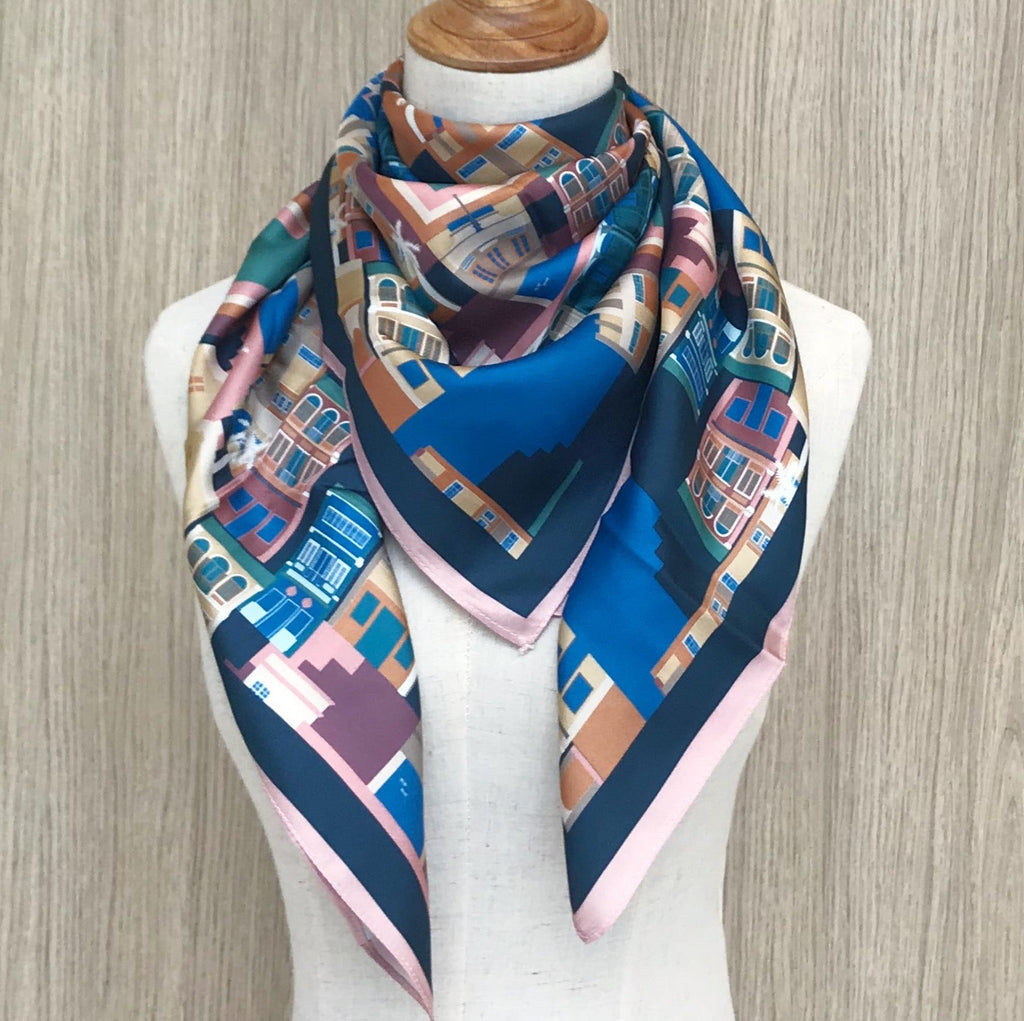 Shophouses of Singapore Silk Scarf