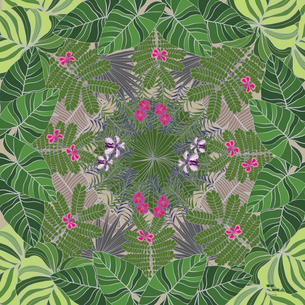 Botanical Treasures of Singapore in Silk Twill