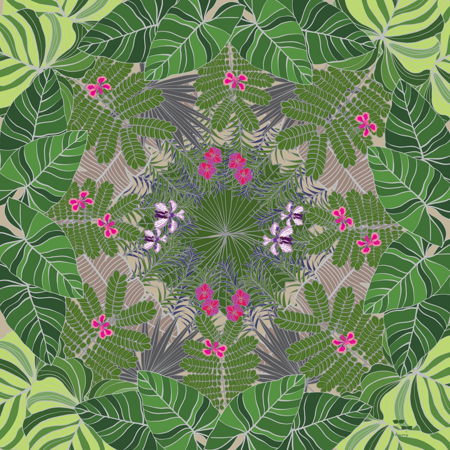 Botanical Treasures of Singapore in Silk Twill