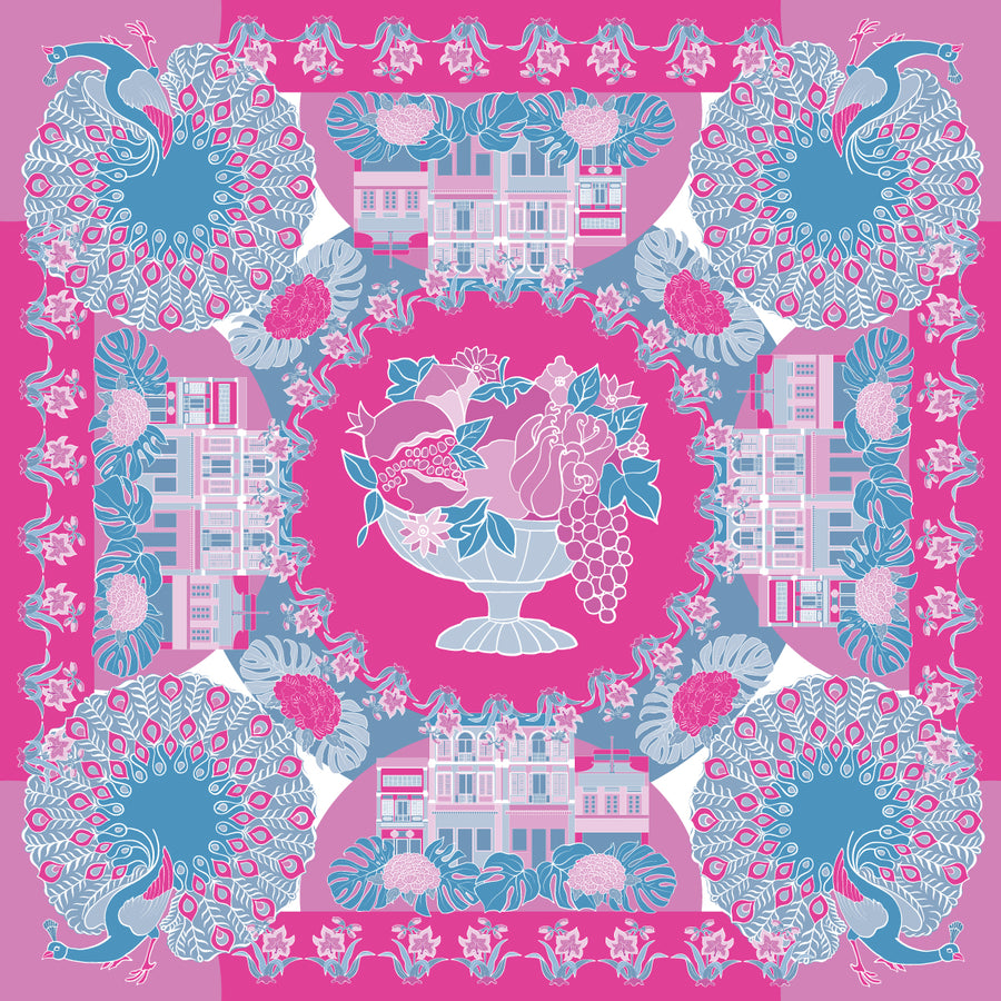 Peranakan Silk Scarf Premium – BINARY STYLE1