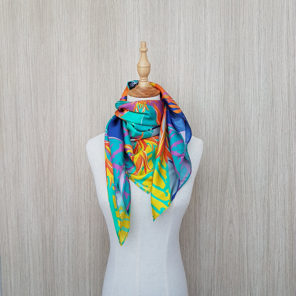 Blooms and Butterflies of Singapore Silk Scarf