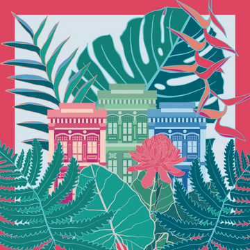 Tropical Shophouse Cushion Cover