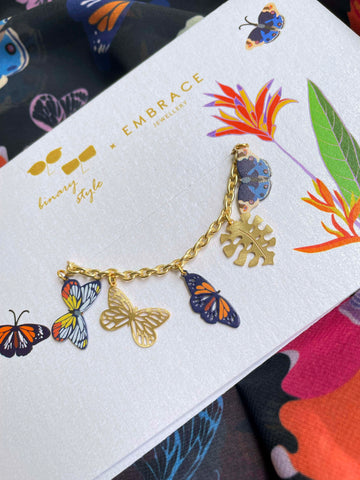 Blooms and Butterflies Charm Bracelet - Embrace Jewellery x Binary Style