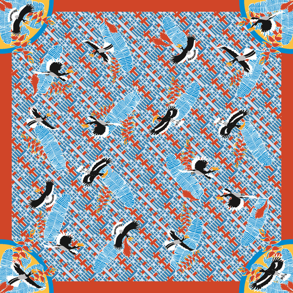 Hornbills In The City in Blue