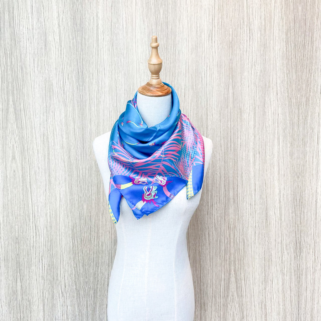 Dragons on Singapore Water Silk Scarf